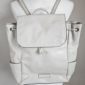 Vera Bradley Faux Leather Off White Backpack Adj Straps Magnetic Closure